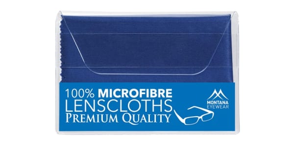 Ściereczka pakowana w etui w wersji premium z mikrofibry do okularów 220g - niebieska 18x15