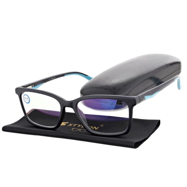 Męskie okulary +1.50 do czytania i komputera Blue Light ST338 czarne