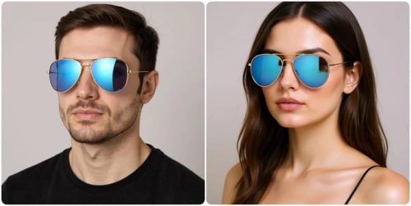 Okulary przeciwsłoneczne z polaryzacją pilotki POL-3026G złoty/różowy