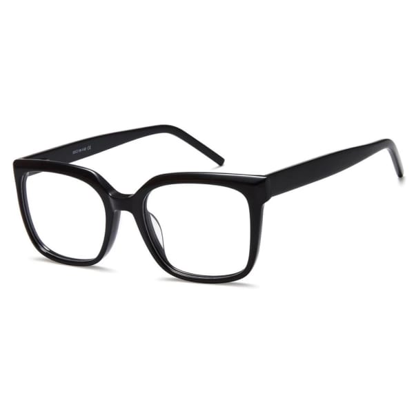 Damskie okulary acetatowe oprawki korekcyjne zerówki kwadratowe AC379 czarne