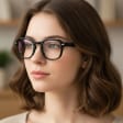 Okulary acetatowe oprawki korekcyjne zerówki kwadratowe AC380 czarne
