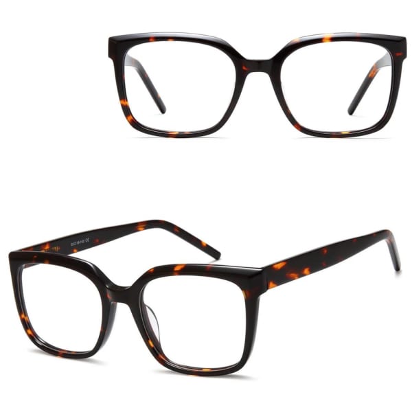 Damskie okulary acetatowe oprawki korekcyjne zerówki kwadratowe AC379B panterka