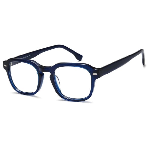 Okulary acetatowe oprawki korekcyjne zerówki kwadratowe AC380C granatowe