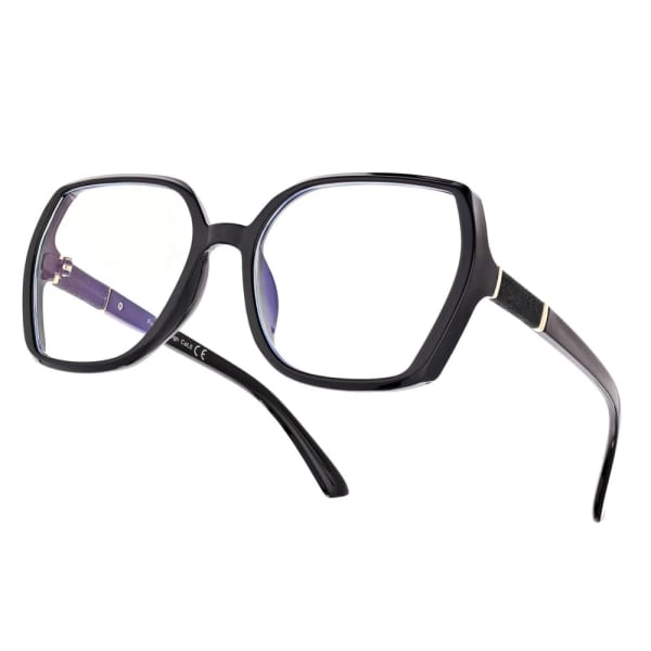 Damskie okulary zerówki z filtrem Blue Light POL-BLF-972KA czarne