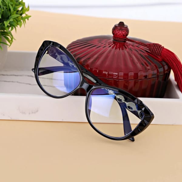 Damskie okulary zerówki z filtrem Blue Light POL-BLF-979K czarne
