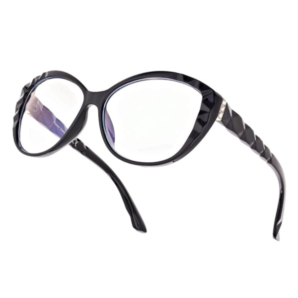 Damskie okulary zerówki z filtrem Blue Light POL-BLF-979K czarne