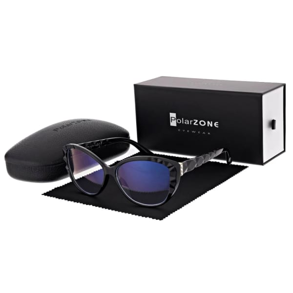 Damskie okulary zerówki z filtrem Blue Light POL-BLF-979K czarne