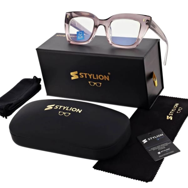 Damskie okulary +1.75 do czytania i komputera z filtrem Blue Light STL286 szary/fiolet
