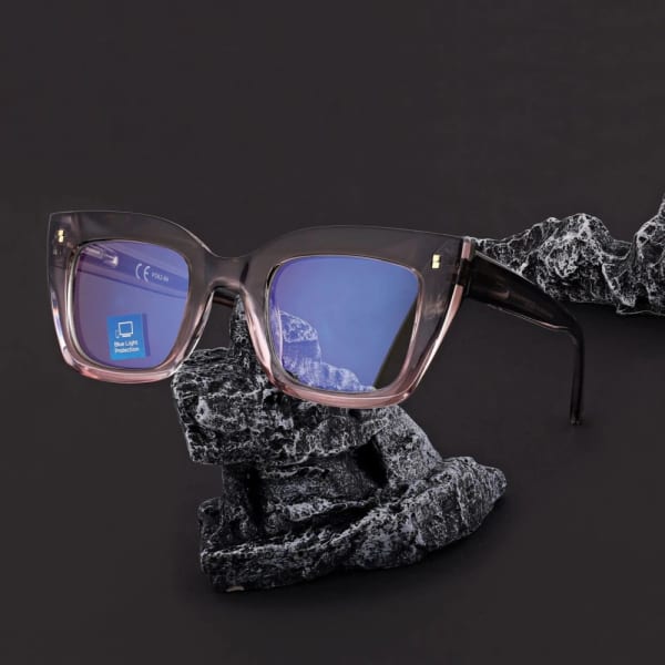 Damskie okulary +1.75 do czytania i komputera z filtrem Blue Light STL286 szary/fiolet