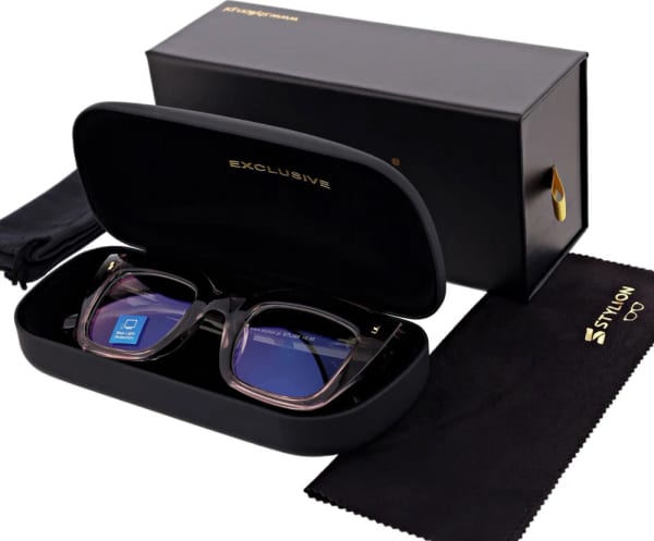 Damskie okulary +1.75 do czytania i komputera z filtrem Blue Light STL286 szary/fiolet
