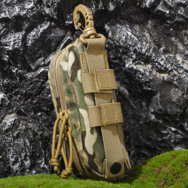 Taktyczne etui na okulary - KHAKI mocne z karabińczykiem ET-137B