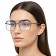 Okulary pilotki zerówki z filtrem Blue Light 25177A czarny/grafit
