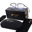 Okulary pilotki zerówki z filtrem Blue Light 25177A czarny/grafit