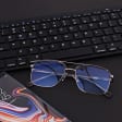 Okulary pilotki zerówki z filtrem Blue Light 25177E szary/srebrny