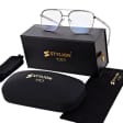Okulary pilotki zerówki z filtrem Blue Light 25177E szary/srebrny