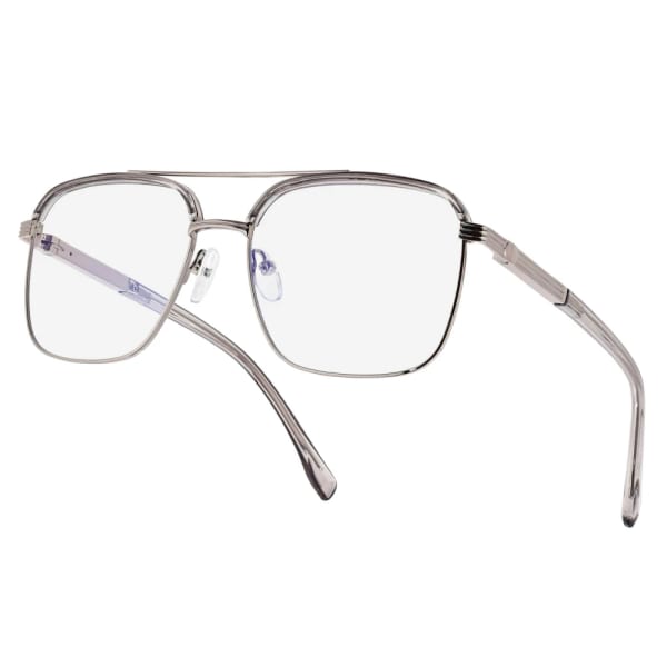 Okulary pilotki zerówki z filtrem Blue Light 25177E szary/srebrny