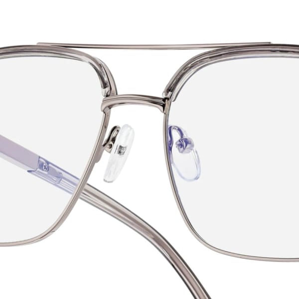 Okulary pilotki zerówki z filtrem Blue Light 25177E szary/srebrny