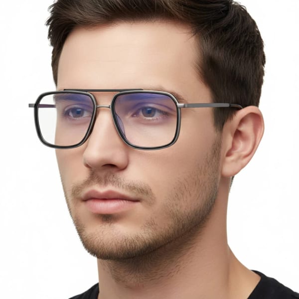 Gotowe pilotki okulary zerówki do komputera z filtrem BLUE Light 25120C szary/czarny