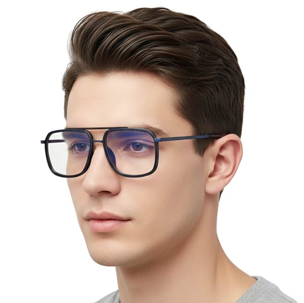 Gotowe pilotki okulary zerówki do komputera z filtrem BLUE Light 25120E granatowo/czarny