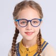 Okulary dla dzieci zerówki do komputera z filtrem Blue Light 25182 czarny/czerwony
