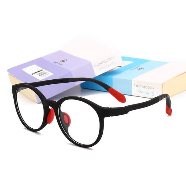 Okulary dla dzieci zerówki do komputera z filtrem Blue Light 25182 czarny/czerwony