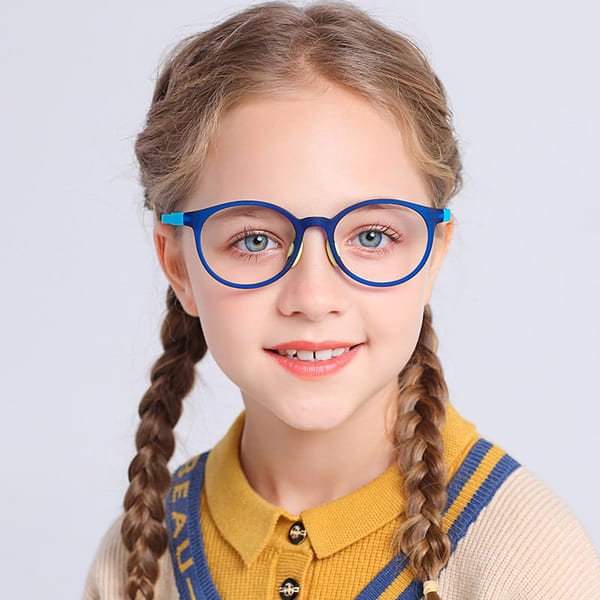 Okulary dla dzieci zerówki do komputera z filtrem Blue Light 25182A niebieskie