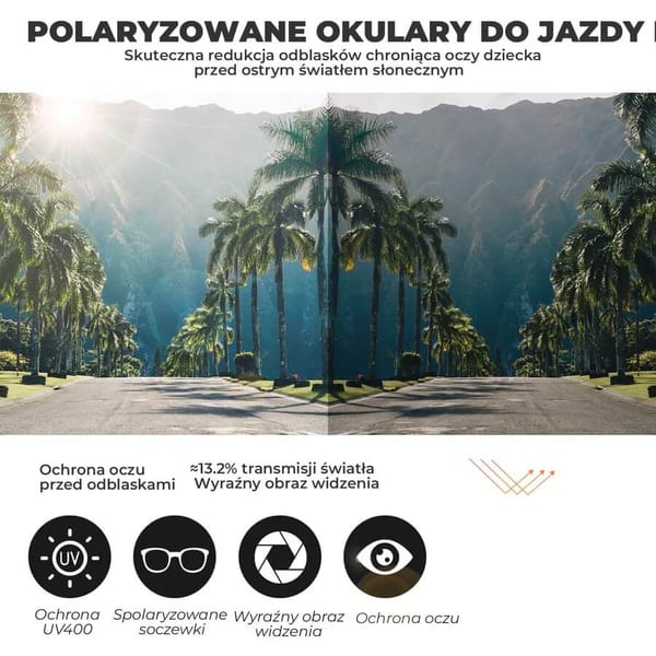Juniorskie 6-10 lat sportowe okulary przeciwsłoneczne polaryzacyjne SP345-WHITE-BLACK