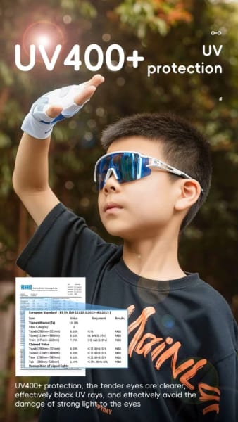 Juniorskie 6-10 lat sportowe okulary przeciwsłoneczne polaryzacyjne SP345-WHITE-BLACK
