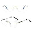 Bezramkowe okulary zerówki do komputera z filtrem Blue Light 25188 złoty/czarny