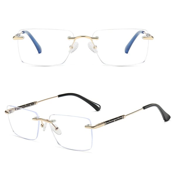 Bezramkowe okulary zerówki do komputera z filtrem Blue Light 25188 złoty/czarny