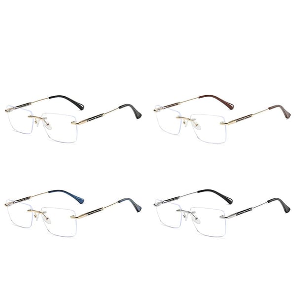 Bezramkowe okulary zerówki do komputera z filtrem Blue Light 25188 złoty/czarny