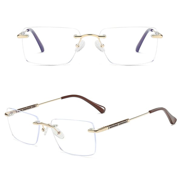 Bezramkowe okulary zerówki do komputera z filtrem Blue Light 25188A złoty/brąz