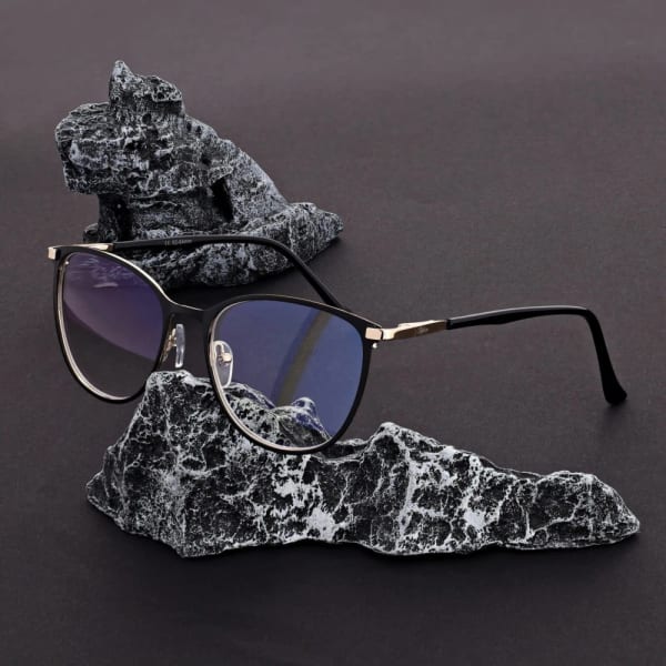 Damskie okulary +0.50 do czytania i komputera z filtrem Blue Light STL277 czarny/złoty
