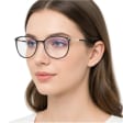 Damskie okulary +0.50 do czytania i komputera z filtrem Blue Light STL277 czarny/złoty