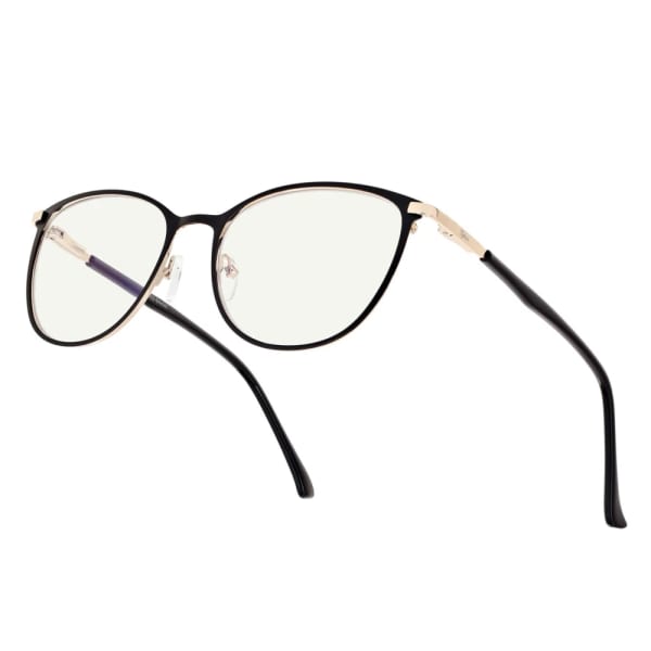 Damskie okulary +0.50 do czytania i komputera z filtrem Blue Light STL277 czarny/złoty