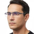 Męskie okulary PREMIUM +0.75 do czytania i komputera Blue Light+Antyrefleks STL260 granat