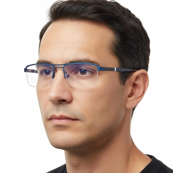 Męskie okulary PREMIUM +2.50 do czytania i komputera Blue Light+Antyrefleks STL260 granat