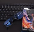 Męskie okulary PREMIUM +3.25 do czytania i komputera Blue Light+Antyrefleks STL260 granat