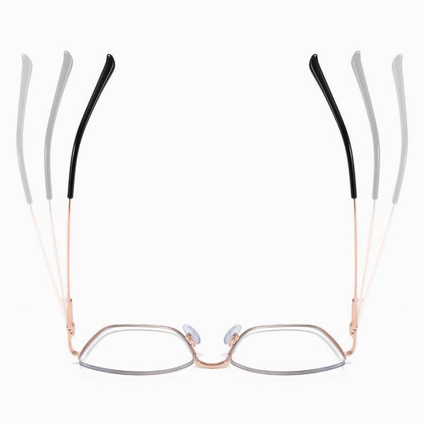 Damskie okulary półramki kocie zerówki do komputera BLUE LIGHT 25142B ze skazą!