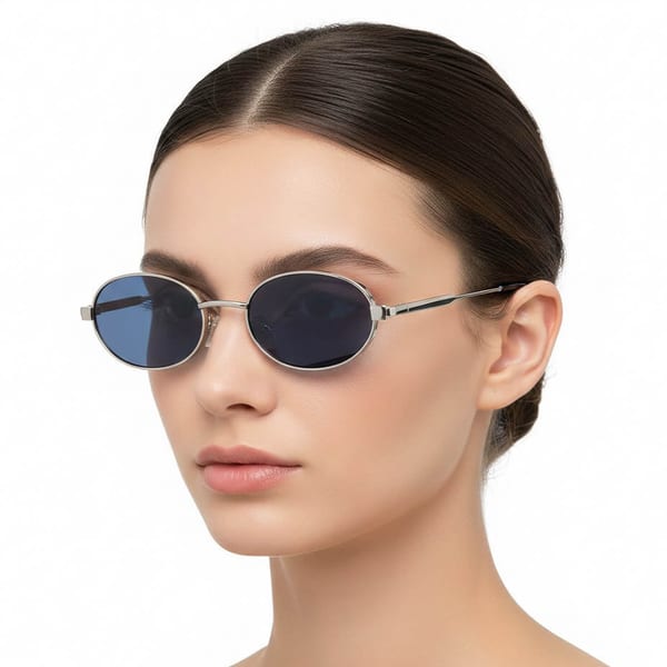 Damskie okulary fotochromowe kat.2-3 przeciwsłoneczne STLF-06D srebrny/niebieski