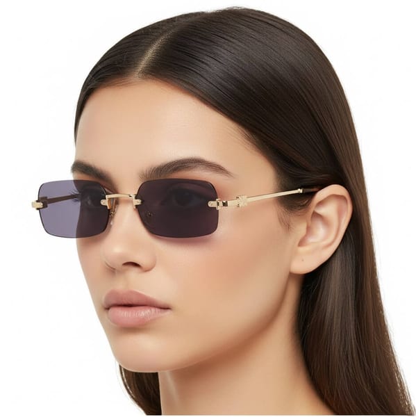 Damskie okulary fotochromowe kat.1-3 przeciwsłoneczne bezramkowe STLF-05 złoty/szary