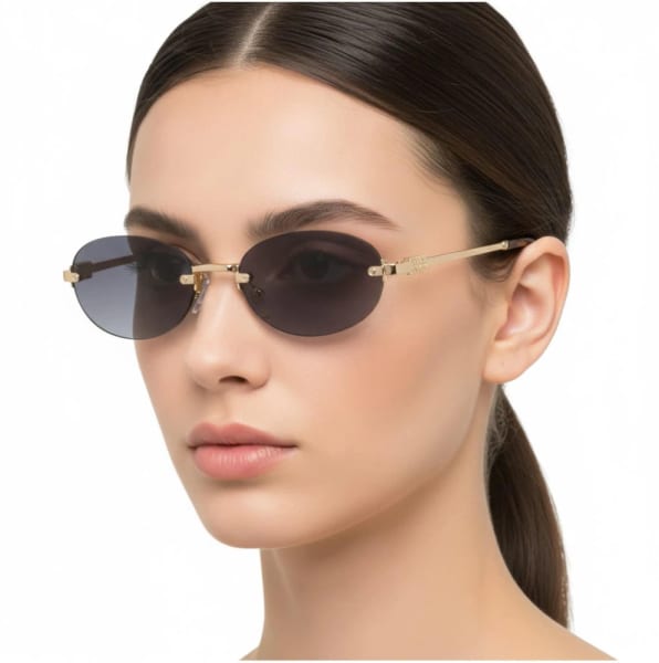 Damskie okulary fotochromowe kat.2-3 przeciwsłoneczne bezramkowe STLF-04 złote