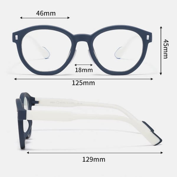 Dziecięce 4-8 lat elastyczne okulary zerówki do komputera Blue Light 25193A niebieski/żółty
