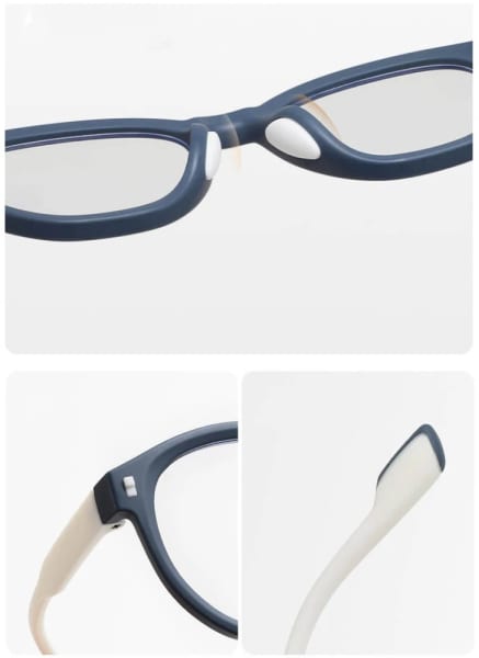 Dziecięce 4-8 lat elastyczne okulary zerówki do komputera Blue Light 25193B bordo/biały
