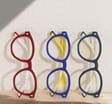 Dziecięce 4-8 lat elastyczne okulary zerówki do komputera Blue Light 25193D zielony/błękit