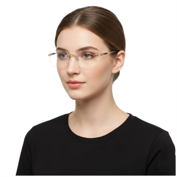 Bezramkowe oprawki korekcyjne okulary zerówki patentki 861C czarny/szary