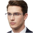Bezramkowe oprawki korekcyjne okulary zerówki patentki 861E granatowe