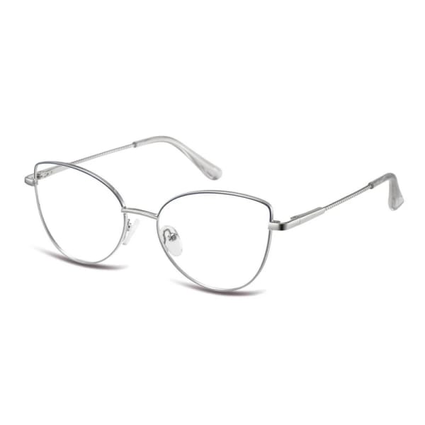 Damskie okulary zerówki oprawki korekcyjne kocie oczy Flex 862C srebrny/granatowy