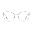 Damskie okulary zerówki oprawki korekcyjne kocie oczy Flex 862C srebrny/granatowy