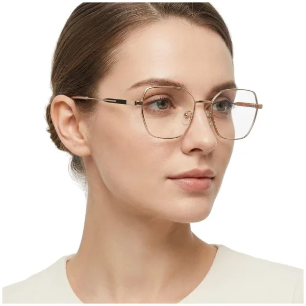 Damskie okulary zerówki oprawki korekcyjne kocie oczy Flex 863 różowe złoto